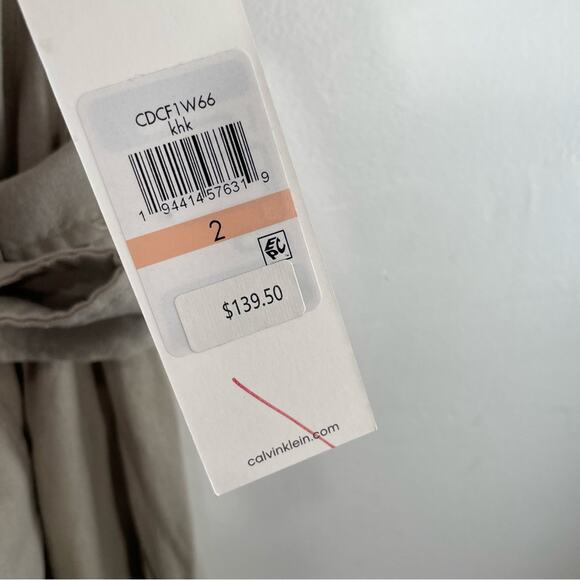 NWT Calvin Klein Khaki Linen Blend Wide Leg Button Front Sleeveless Jumpsuit 2 - Picture 8 of 15